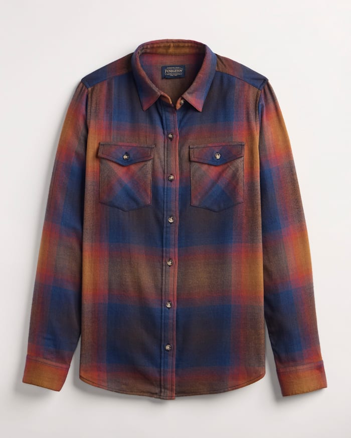WOMEN'S PLAID COTTON FLANNEL WESTERN SHIRT